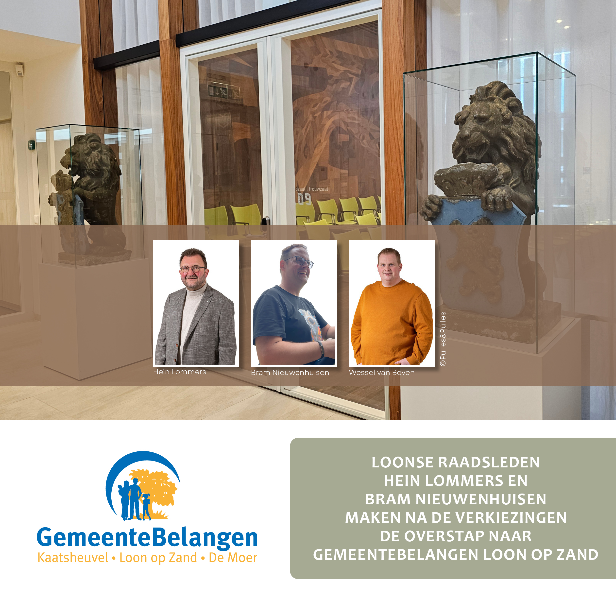 Loonse raadsleden Hein Lommers en Bram Nieuwenhuisen maken na de verkiezingen de overstap naar GemeenteBelangen Loon op Zand