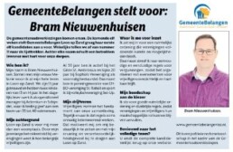 GemeenteBelangen stelt voor: Bram Nieuwenhuisen