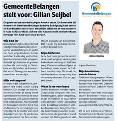 GemeenteBelangen stelt voor: Gilian Seijbel