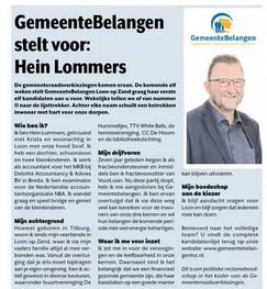GemeenteBelangen stelt voor: Hein Lommers