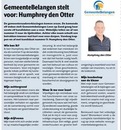 GemeenteBelangen stelt voor: Humphrey den Otter