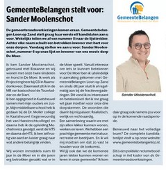 GemeenteBelangen stelt voor: Sander Moolenschot